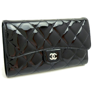シャネルスーパーコピーCHANEL 長財布 三つ折り ココマーク パテント キルティングレザー/マトラッセ ブラック A31506 - 商品画像 3