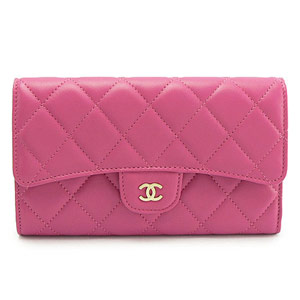 シャネル財布スーパーコピーCHANEL シャネル 三つ折り マトラッセ キルティング ラムレザー フューシャピンク A31506 LAMB FUXIA PINK - 商品画像 6