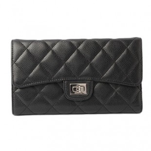 シャネルコピー財布 CHANEL 長財布 3折 A31506 マトラッセ/キャビアスキン ブラック - 商品画像 2