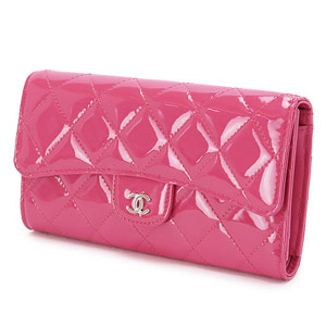 シャネルスーパーコピー財布 CHANEL シャネル 三つ折り マトラッセ キルティング パテントレザー ピンク A31506 PATENT PK/SV - 商品画像 3