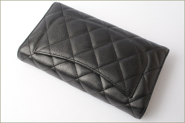 シャネルコピー財布 CHANEL 長財布 3折 A31506 マトラッセ/キャビアスキン ブラック - 商品画像 3