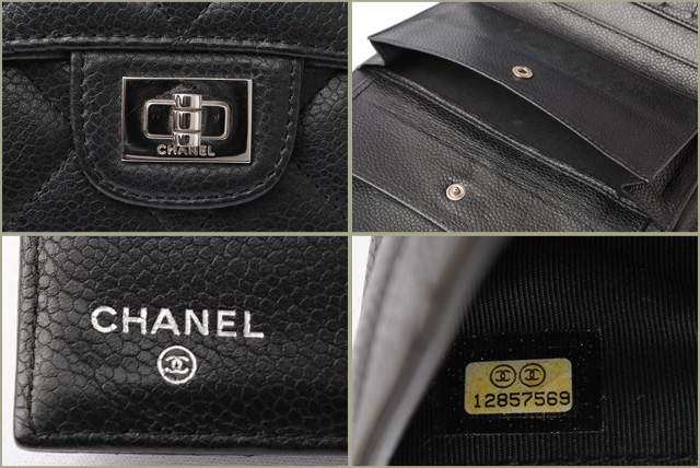 シャネルコピー財布 CHANEL 長財布 3折 A31506 マトラッセ/キャビアスキン ブラック - 商品画像 5