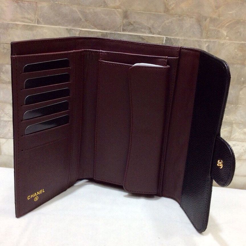 シャネル コピー 三つ折りウォレット A31506 キャビアスキン ブラック - 商品画像 7