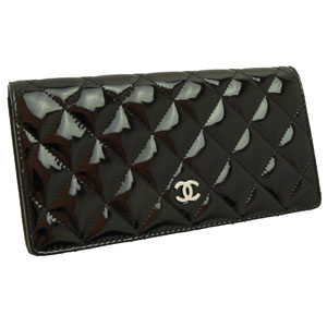 シャネル CHANEL 長財布 二つ折り ココマーク パテント キルティングレザー マトラッセ ブラック A31509 - 商品画像 8
