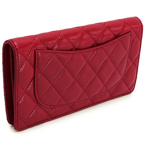 コピーシャネル財布 CHANEL 二つ折り ココマーク キルティング マトラッセ キャビアスキン ルージュレッド A31509 - 商品画像 7