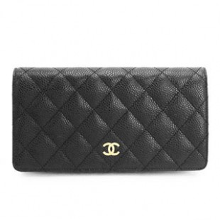 シャネルスーパーコピー財布 CHANEL シャネル 長財布 二つ折り ココマーク キルティング キャビアスキン ブラック×ボルドー/GD A31509 - 商品画像 2