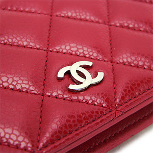コピーシャネル財布 CHANEL 二つ折り ココマーク キルティング マトラッセ キャビアスキン ルージュレッド A31509 - 商品画像 5