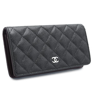 シャネル財布コピーCHANEL 二つ折り ココマーク キルティング キャビアスキン ブラック×ボルドー/SV A31509 CAVIAR BLACK - 商品画像 3