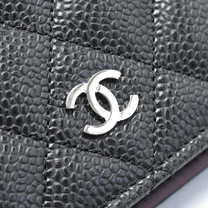 シャネル財布コピーCHANEL 二つ折り ココマーク キルティング キャビアスキン ブラック×ボルドー/SV A31509 CAVIAR BLACK - 商品画像 5