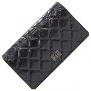 シャネルスーパーコピー 二つ折り長財布 マトラッセ 2.55 A35304 ブラック レザー 黒 キルティング ステッチ ロングウォレット レディース CHANEL - 商品画像 2