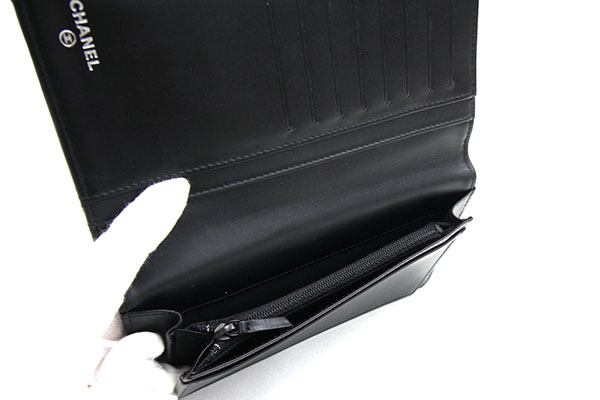 シャネルスーパーコピー 二つ折り長財布 マトラッセ 2.55 A35304 ブラック レザー 黒 キルティング ステッチ ロングウォレット レディース CHANEL - 商品画像 6