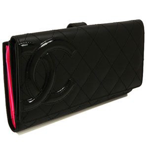 シャネルコピー CHANEL 長財布 Wホック カンボンライン レザー ココマーク キルティング ブラック×ピンク A46643 BKBKPK - 商品画像 3