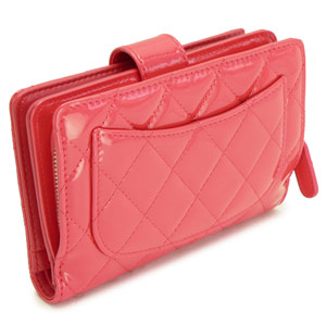 シャネル 財布 CHANELコピー 二つ折りフラップ マトラッセ キルティング クラシック ココマーク パテントレザー コーラルピンク A48667 - 商品画像 7