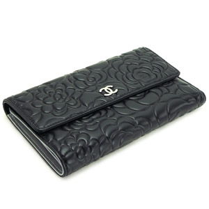 シャネルコピーCHANEL 長財布 三つ折りフラップ カメリア 型押しレザー ココマーク ブラック A48684 - 商品画像 4