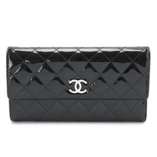 シャネルスーパーコピーCHANEL 長財布 三つ折り 財布 ブリリアント パテント キルティングレザー/マトラッセ ブラック A48693 - 商品画像 2