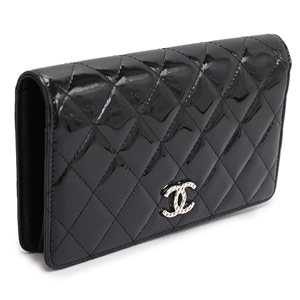 シャネル CHANEL 長財布コピー 二つ折り ブリリアントライン キルティング マトラッセ パテントレザー ブラックA48691 PATENT BK/SV - 商品画像 3