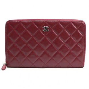 シャネルコピーCHANEL 長財布 ラウンドファスナー キャビアスキン/CAVIAR ココマーク キルティング マトラッセ ルージュレッド/ROUGE RED A4898 - 商品画像 2