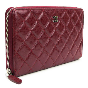 シャネルコピーCHANEL 長財布 ラウンドファスナー キャビアスキン/CAVIAR ココマーク キルティング マトラッセ ルージュレッド/ROUGE RED A4898 - 商品画像 3