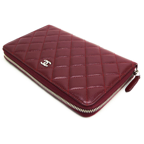 シャネルコピーCHANEL 長財布 ラウンドファスナー キャビアスキン/CAVIAR ココマーク キルティング マトラッセ ルージュレッド/ROUGE RED A4898 - 商品画像 4