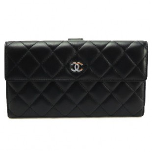 CHANEL シャネル 財布 Wホックフラップ マトラッセ レザー キルティング ブラック×ボルドー A48983 - 商品画像 2