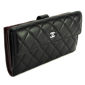 CHANEL シャネル 財布 Wホックフラップ マトラッセ レザー キルティング ブラック×ボルドー A48983 - 商品画像 3