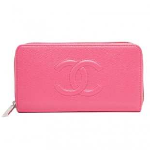 シャネル財布コピー ステッチＣＣキャビアスキン ジップウォレット ピンク/SV ラウンドファスナー財布 A50071 CHANEL - 商品画像 2