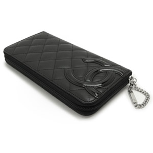 CHANELスーパーコピーシャネル 財布 ラウンドファスナー カンボンライン レザー ココマーク キルティング ブラック×ピンク A50078 Y03880 C2054/BKBKPK - 商品画像 3