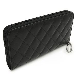 CHANELスーパーコピーシャネル 財布 ラウンドファスナー カンボンライン レザー ココマーク キルティング ブラック×ピンク A50078 Y03880 C2054/BKBKPK - 商品画像 7