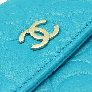 シャネル長財布スーパーコピーCHANEL シャネル 二つ折りフラップ カメリア 型押しレザー ココマーク ブルー A50084 - 商品画像 5