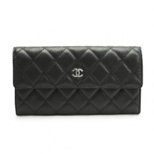 シャネルコピー 財布 CHANEL シャネル 二つ折りフラップ キャビアスキン キルティング マトラッセ レザー ブラック×ボルドー A50096 - 商品画像 2