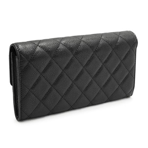 シャネルコピー 財布 CHANEL シャネル 二つ折りフラップ キャビアスキン キルティング マトラッセ レザー ブラック×ボルドー A50096 - 商品画像 7