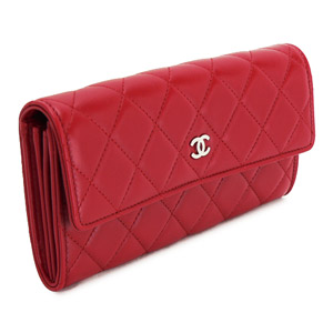 シャネルコピーCHANEL 財布 二つ折りフラップ キルティング マトラッセ レザー レッド A50096 - 商品画像 3