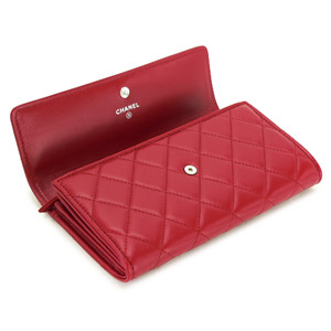 シャネルコピーCHANEL 財布 二つ折りフラップ キルティング マトラッセ レザー レッド A50096 - 商品画像 4