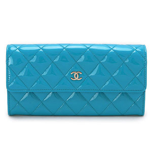 シャネル財布コピー CHANEL 二つ折りフラップ マトラッセ/キルティング パテントレザー ブルー×SV A50096 - 商品画像 6