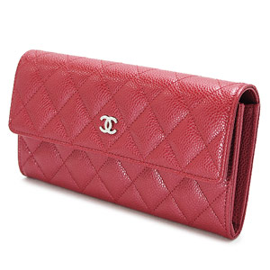 シャネル財布スーパーコピーCHANEL 二つ折りフラップ キャビアスキン キルティング マトラッセ レザー レッド/SV A50096 Y25027 RD - 商品画像 3