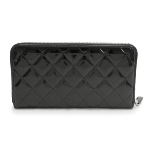 シャネルスーパーコピー 財布 CHANEL ラウンドファスナー パテントレザー ココマーク キルティング マトラッセ ブラック×SV A50097 - 商品画像 6