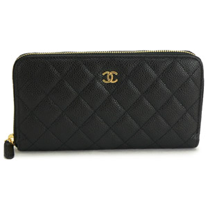 シャネルスーパーコピーCHANEL 財布 ラウンドファスナー レザー キャビアスキン キルティング マトラッセ ブラック×ボルドー A50097 - 商品画像 6