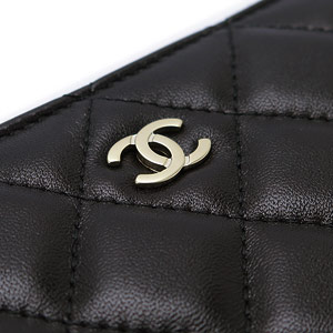 シャネルCHANELコピー 財布 ラウンドファスナー ココマーク キルティング マトラッセ ラムレザー ブラック×ボルドー A50097 Y01295 C3906 - 商品画像 5