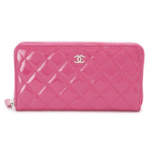 シャネルスーパーコピー財布 CHANEL ラウンドファスナー パテントレザー ココマーク キルティング マトラッセ ピンク×SV A50097 Y06830 0A419 - 商品画像 6