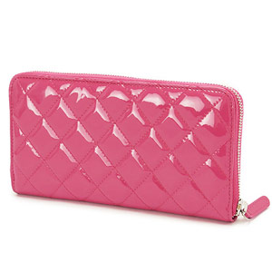 シャネルスーパーコピー財布 CHANEL ラウンドファスナー パテントレザー ココマーク キルティング マトラッセ ピンク×SV A50097 Y06830 0A419 - 商品画像 7