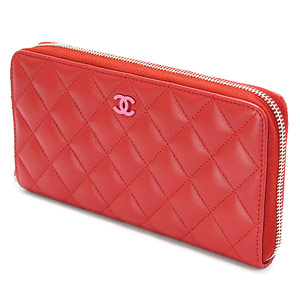 シャネルスーパーコピー財布 CHANEL ラウンドファスナー 『2015年春夏新作』ココマーク キルティング マトラッセ レザー レッド×ピンク A50097 Y25018 C7502 - 商品画像 3