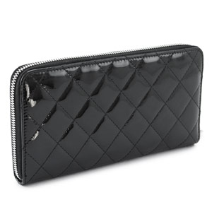 シャネルスーパーコピー長財布 CHANEL ラウンドファスナー パテントレザー ブリリアント キルティング ブラック A50106 - 商品画像 5
