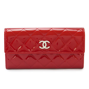 シャネル財布コピーCHANEL 二つ折り パテントレザー ブリリアント キルティング レッド A50107 - 商品画像 6