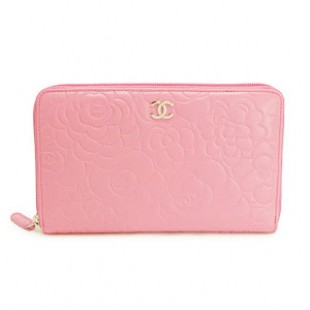 スーパーコピー財布 CHANEL シャネル ラウンドファスナー カメリア ラム レザー マトラッセ FUCHIA/フューシャピンク A50932 - 商品画像 2