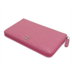 スーパーコピー財布 CHANEL シャネル ラウンドファスナー カメリア ラム レザー マトラッセ FUCHIA/フューシャピンク A50932 - 商品画像 4