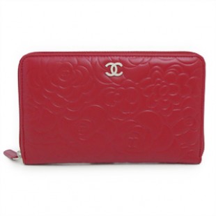 シャネル CHANEL 長財布 ラウンドファスナー カメリア エンボス レザー ココマーク マトラッセ レッド A50932 - 商品画像 2