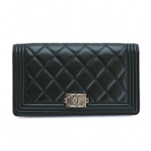 CHANELスーパーコピーシャネル 財布 二つ折り BOY CHANEL/ボーイシャネル パリボンベイ キルティング マトラッセ レザー ブラック A68722 - 商品画像 2
