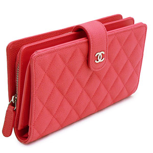 シャネルCHANELスーパーコピー 財布 二つ折りフラップ マトラッセ マットキャビア レザー ルージュ A68776 - 商品画像 3