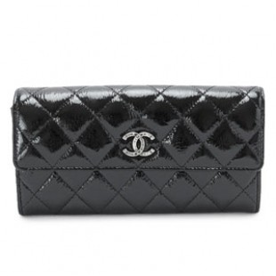 CHANELコピーシャネル 財布 二つ折りフラップ ココマーク キルティング パテントレザー ブラック A69351 Y25149 94305 - 商品画像 2