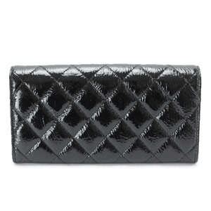 CHANELコピーシャネル 財布 二つ折りフラップ ココマーク キルティング パテントレザー ブラック A69351 Y25149 94305 - 商品画像 6